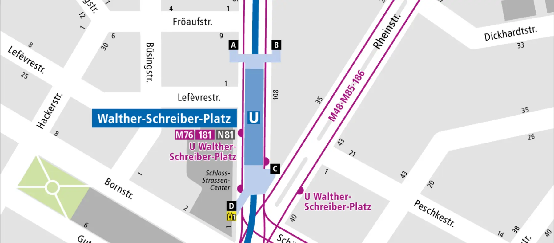 U WaltherSchreiberPlatz Haltestelleninfo BVG